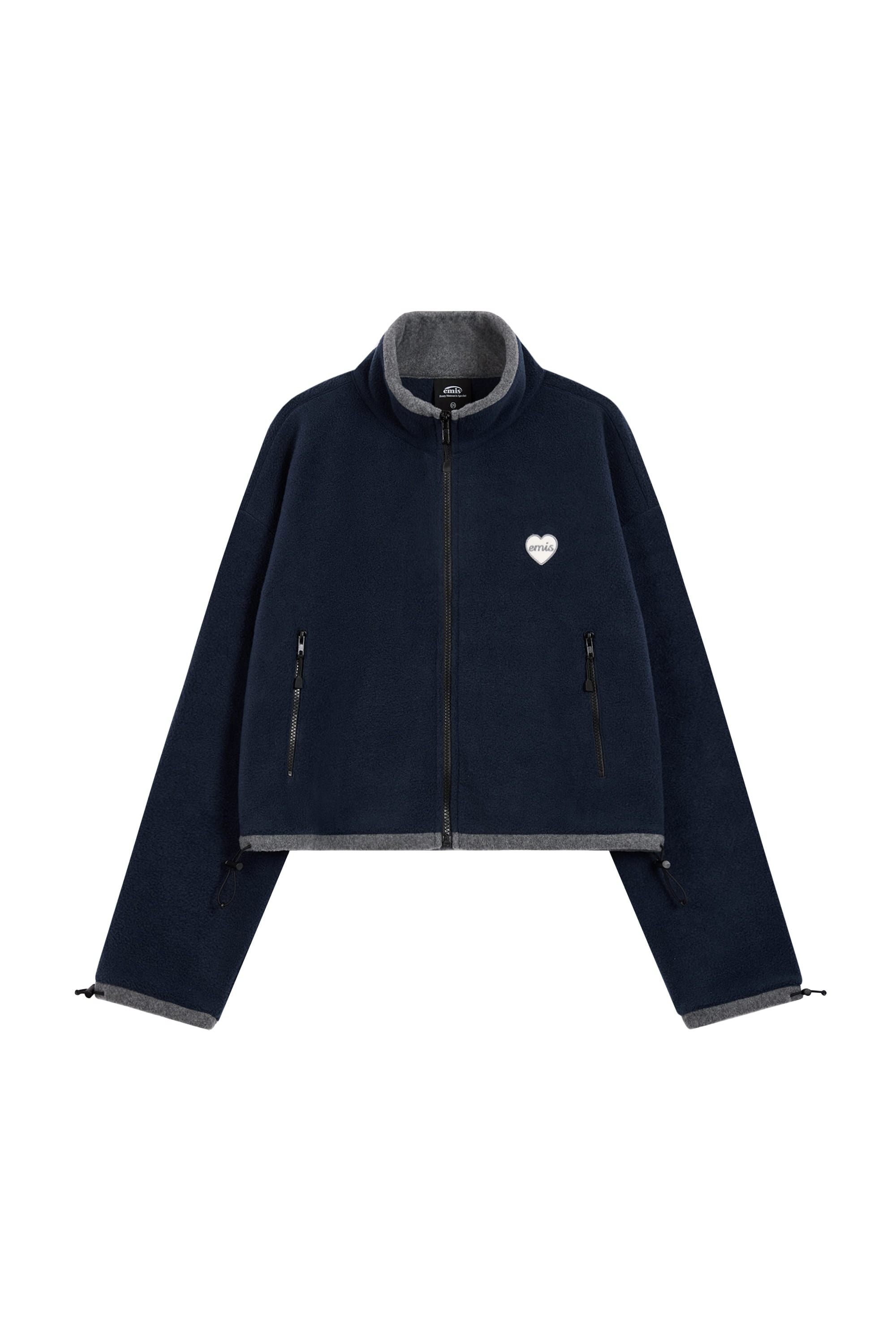 EMIS (W) CROPPED HEART WAPPEN ZIP UP FLEECE