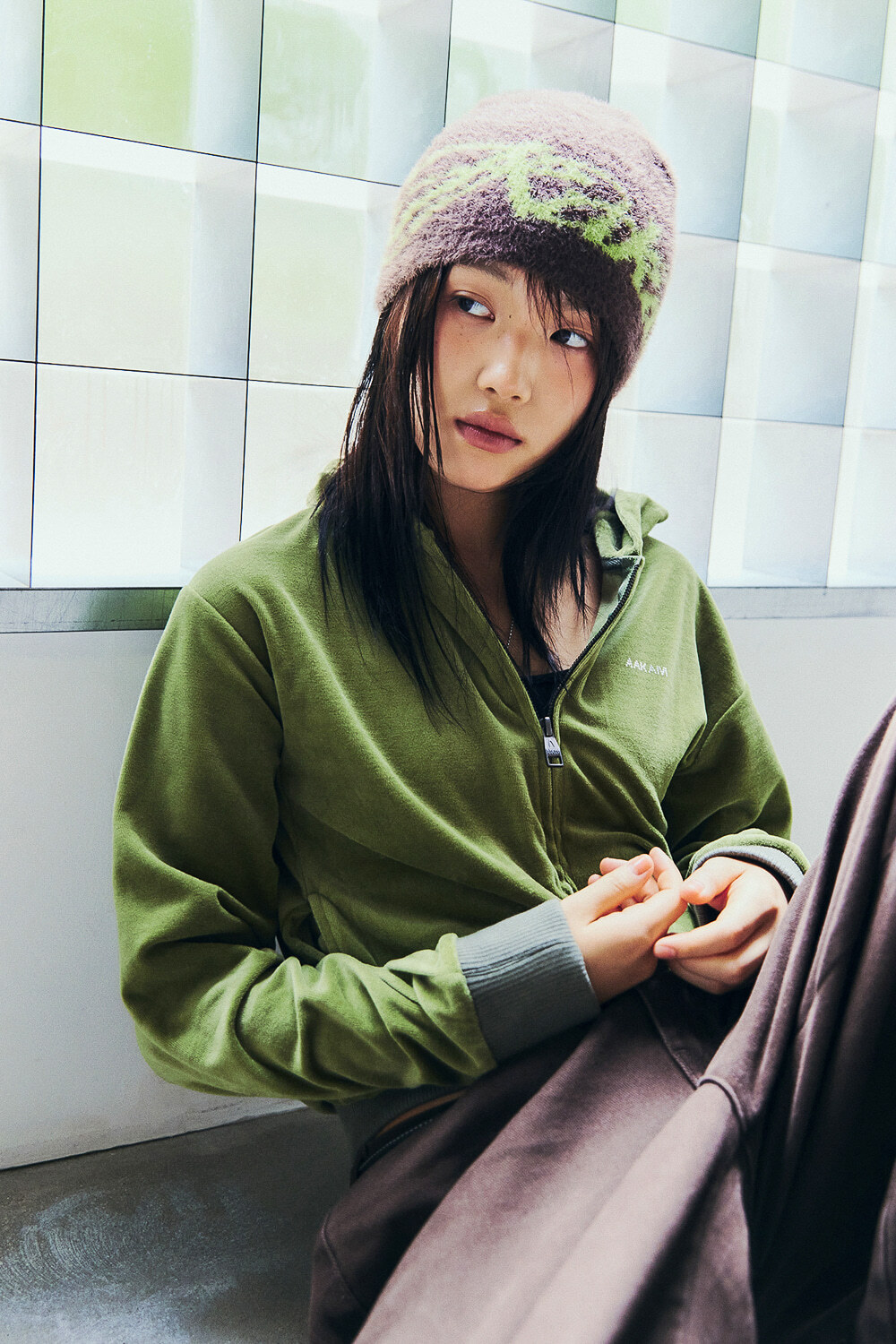 <超帥..>韓國 AAKAM LOGO 抓毛絨 造型 冷帽 兩色