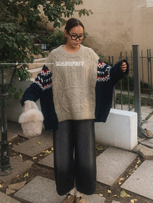 ᴴᴼᵀ ▸▸店長推薦◃◃ 秋冬新款/拼接配色針織上衣 MANIFEST正韓🇰🇷