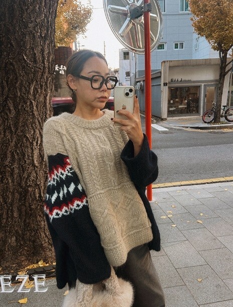 ᴴᴼᵀ ▸▸店長推薦◃◃ 秋冬新款/拼接配色針織上衣 MANIFEST正韓🇰🇷