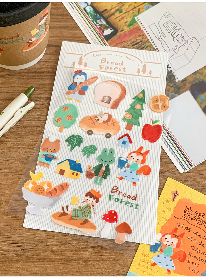 Molinta Sticker Sheet - Waterproof - Bread Forest