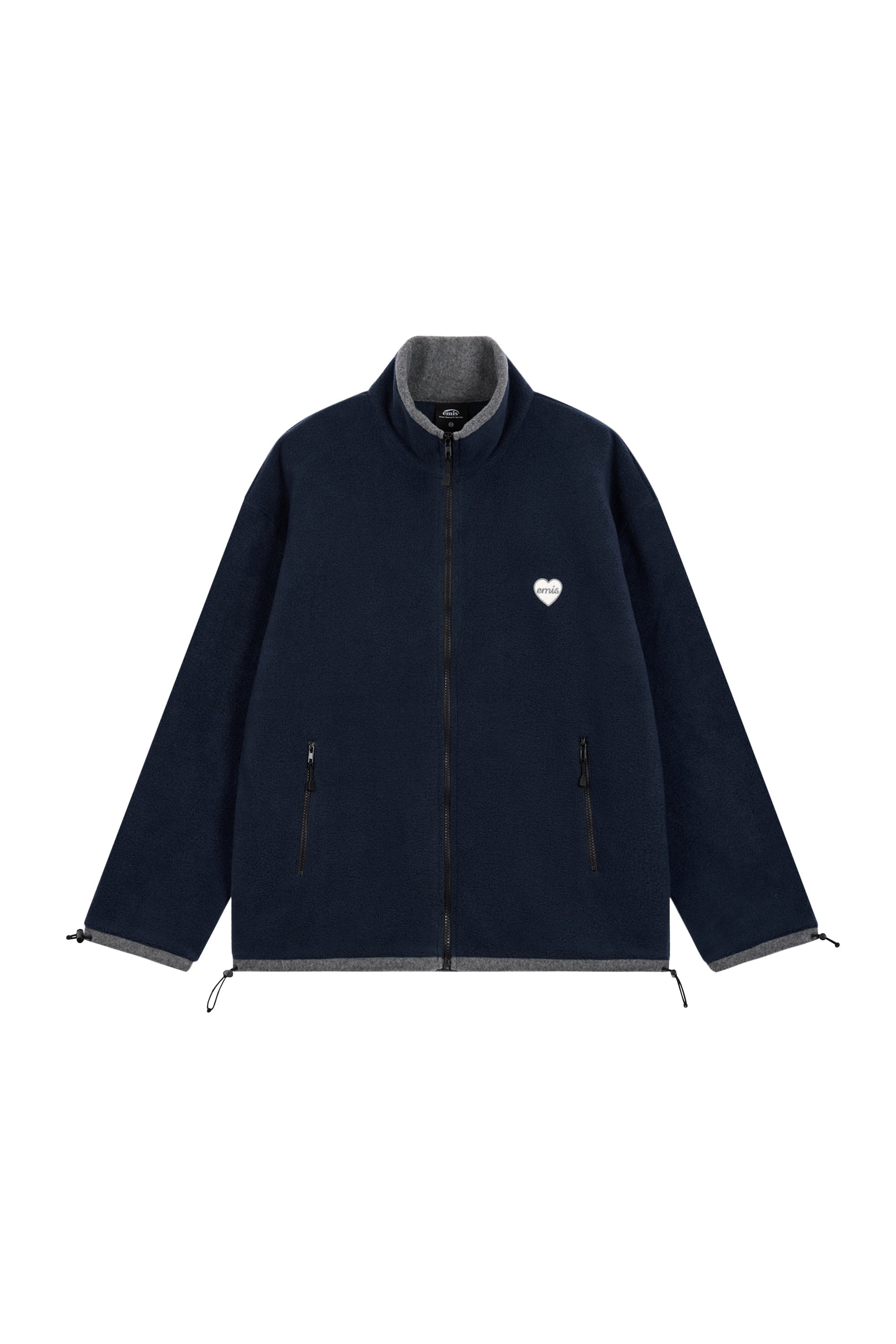 EMIS OVERSIZED HEART WAPPEN ZIP UP FLEECE
