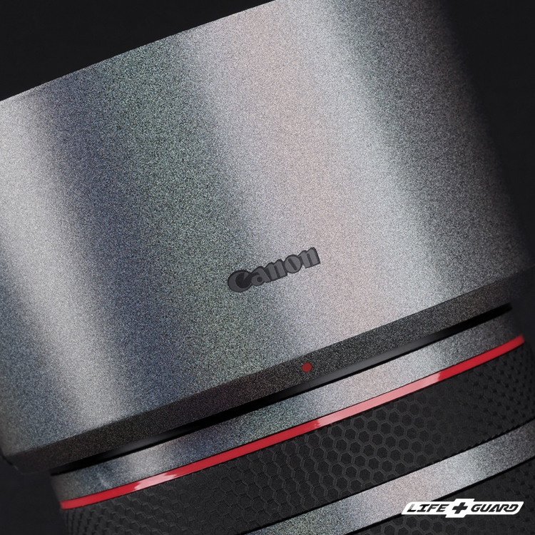LIFE+GUARD 鏡頭貼膜特寫，適用 Canon RF 85mm F1.4 L VCM，GSGY 煥彩灰風格設計