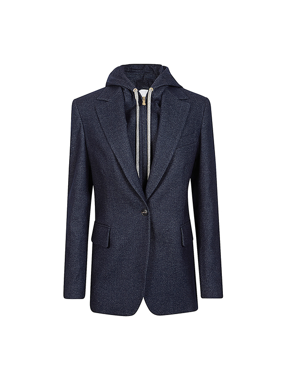 Eleventy 毛料連帽西裝外套