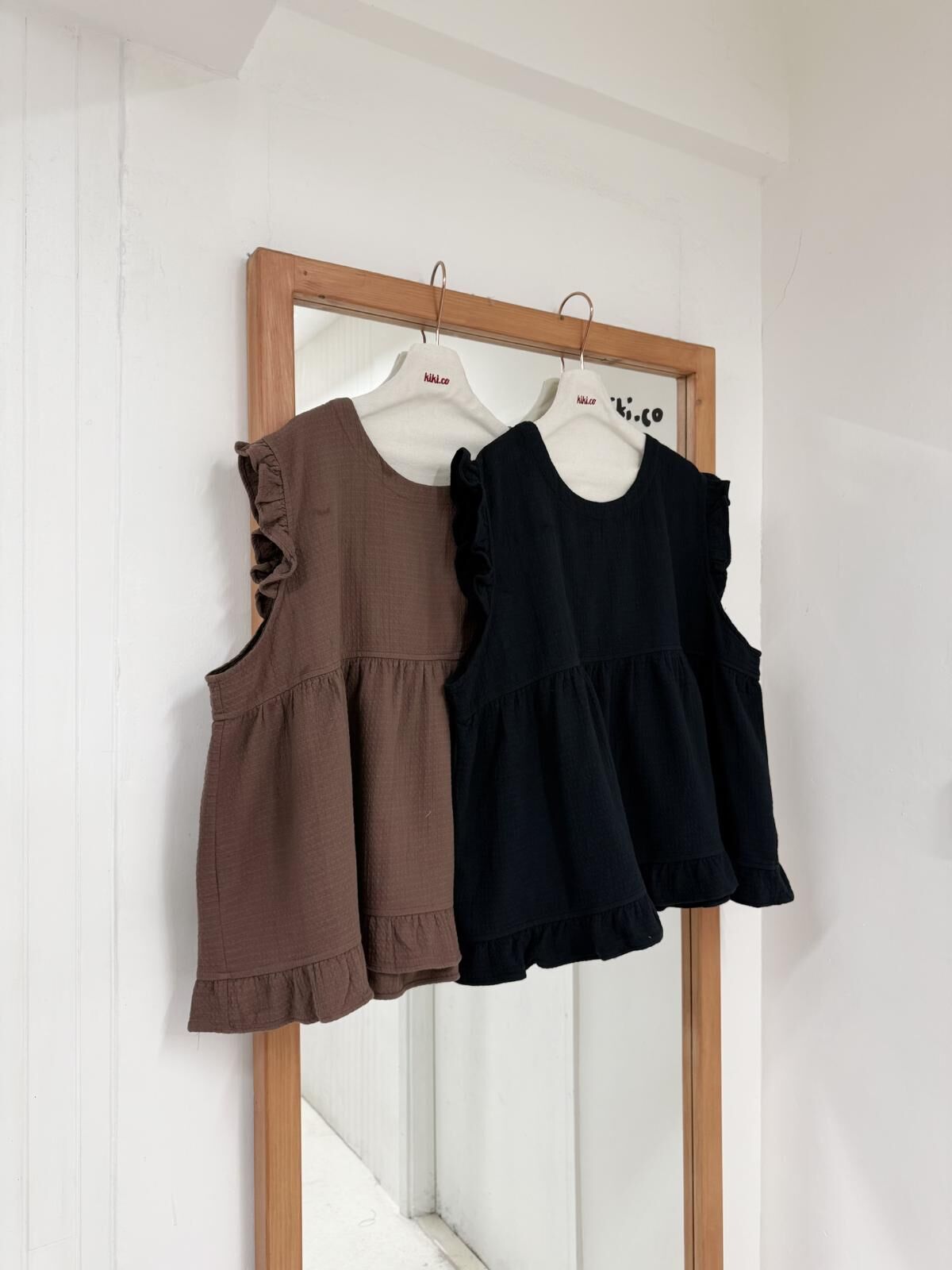 質感ruffle袖邊寬版背心