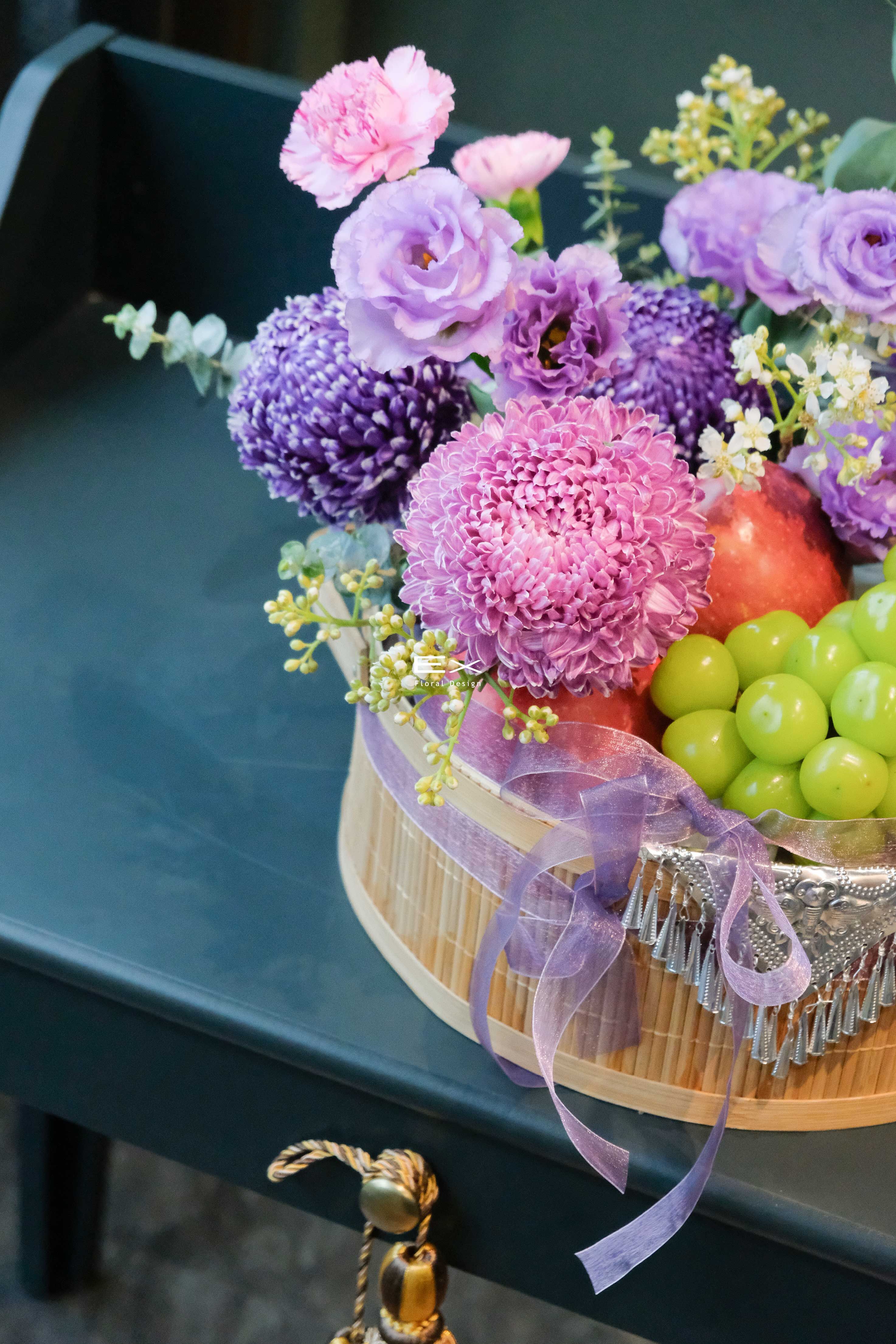 鮮花水果禮籃｜紫宴 Violet Feast