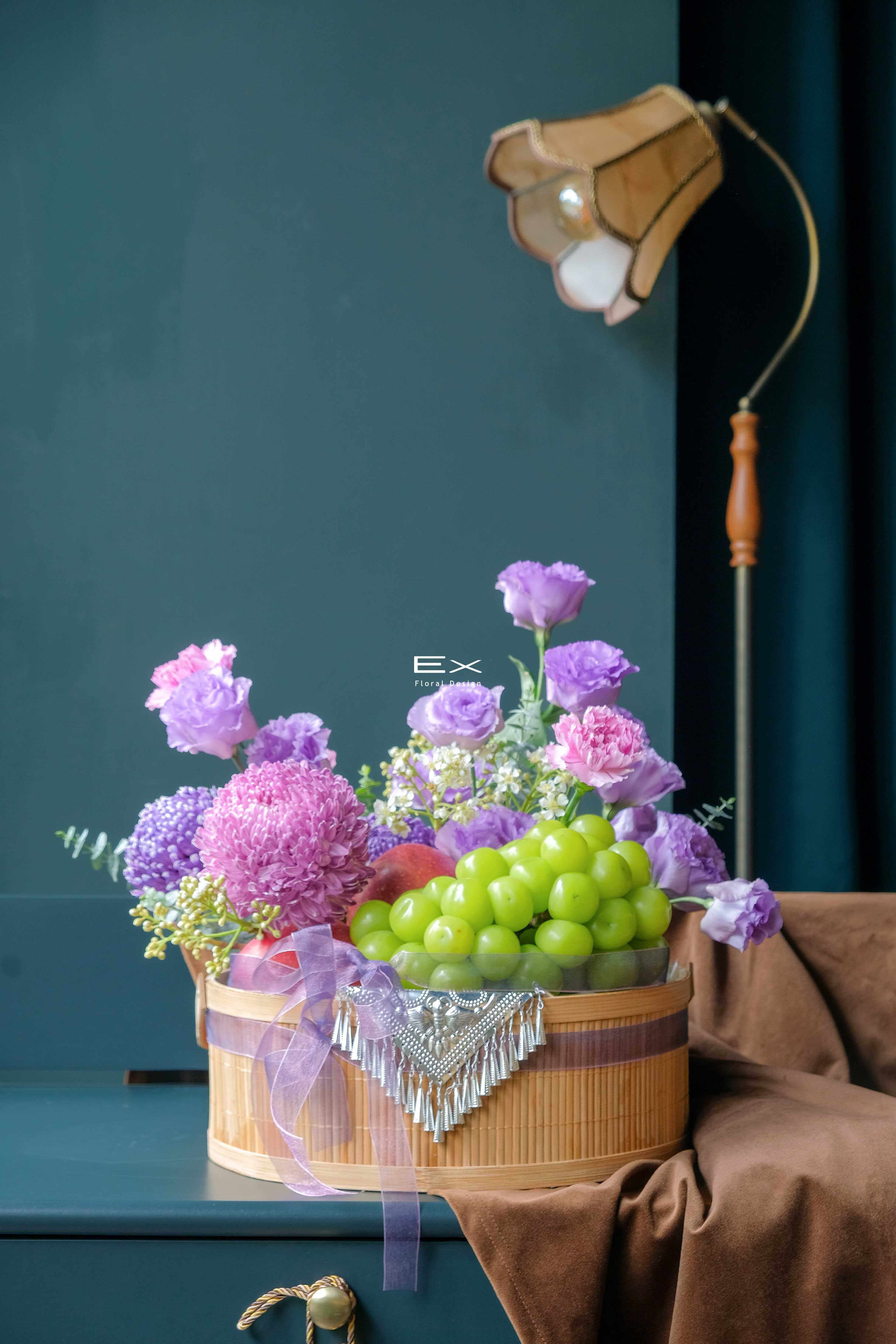 鮮花水果禮籃｜紫宴 Violet Feast