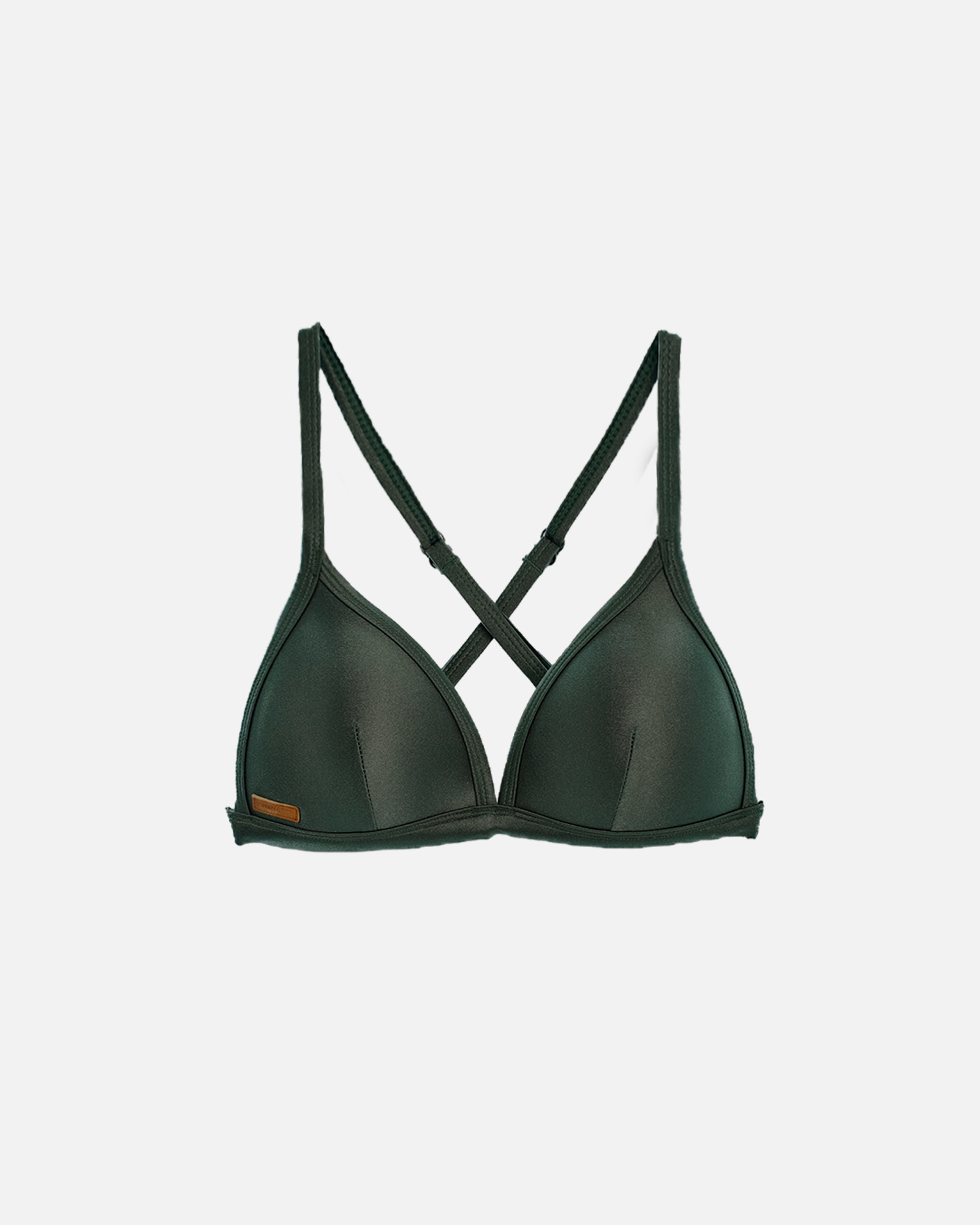 【絲光深綠】UPii 三角美胸可調式背勾上衣