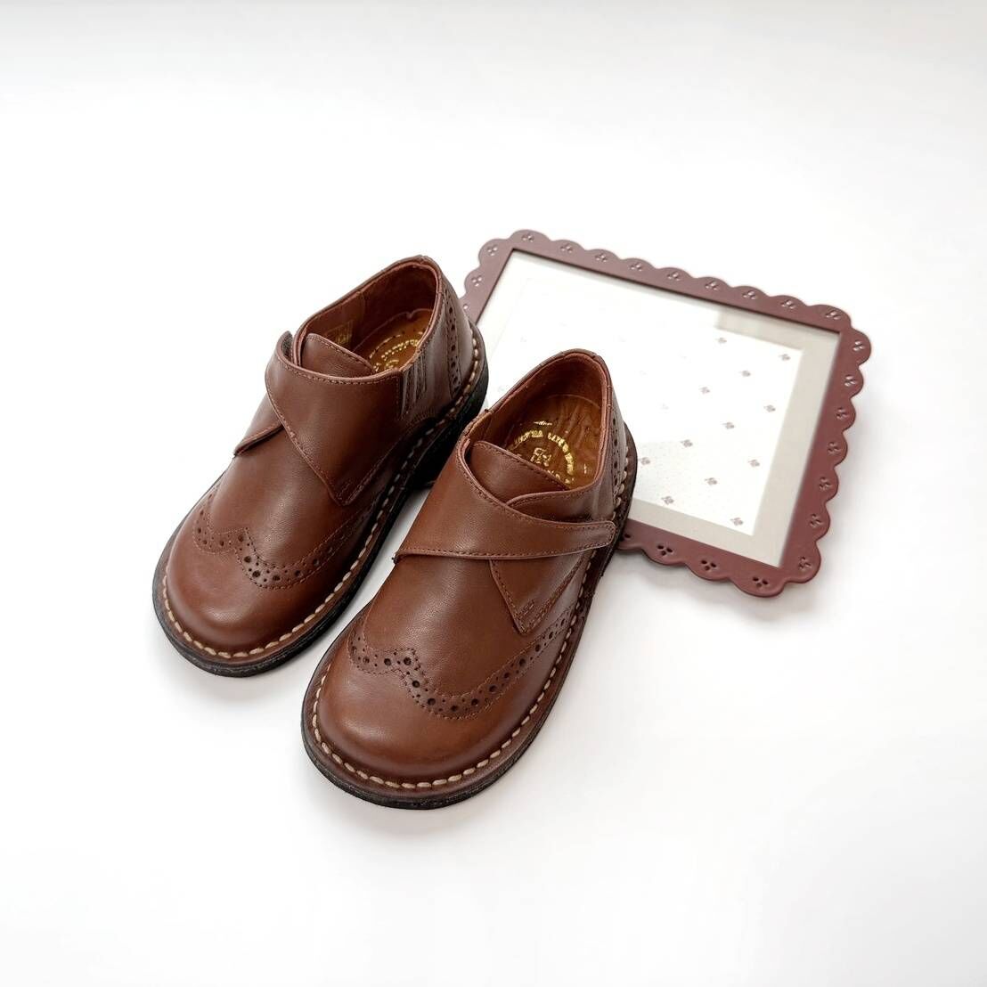 EUREKA 真皮曲線雕花魔鬼氈皮鞋 ASCOT CUOIO (現貨)