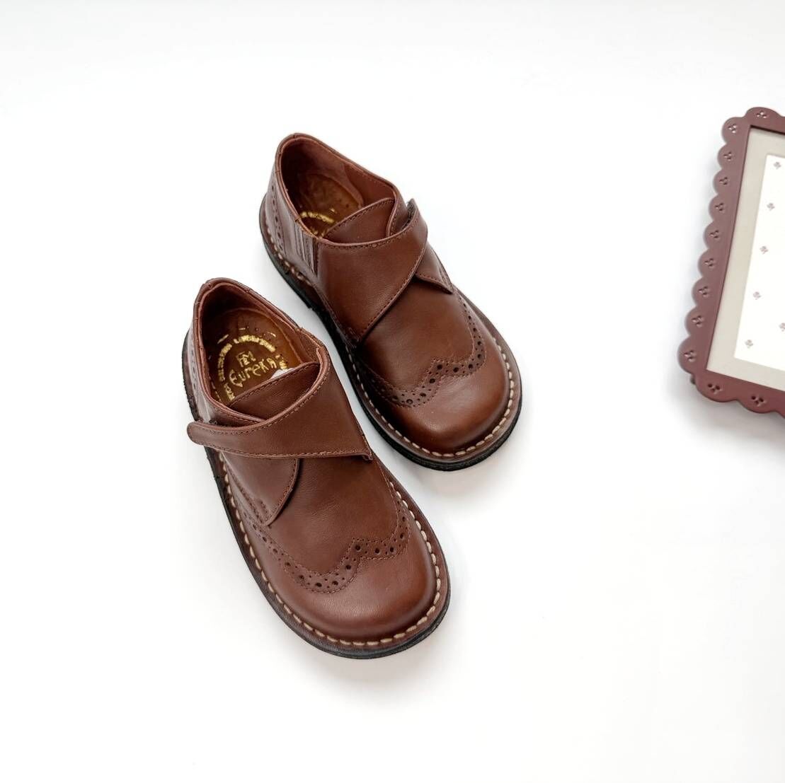 EUREKA 真皮曲線雕花魔鬼氈皮鞋 ASCOT CUOIO (現貨)