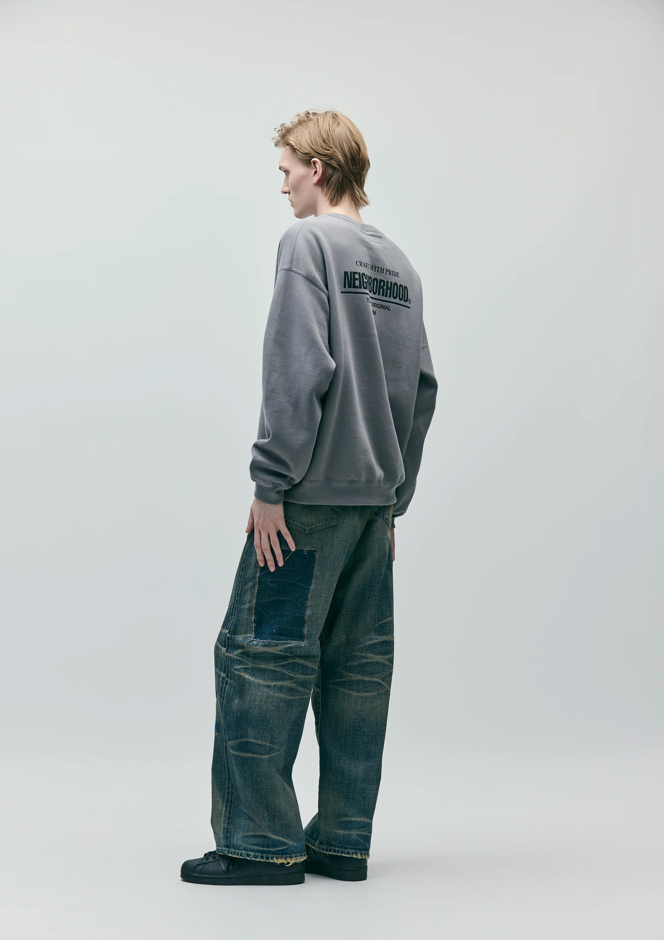 NEIGHBORHOOD SAVAGE DENIM DP WIDE PANTS 牛仔褲 黑色 / 原色 252XBNH-PTM07