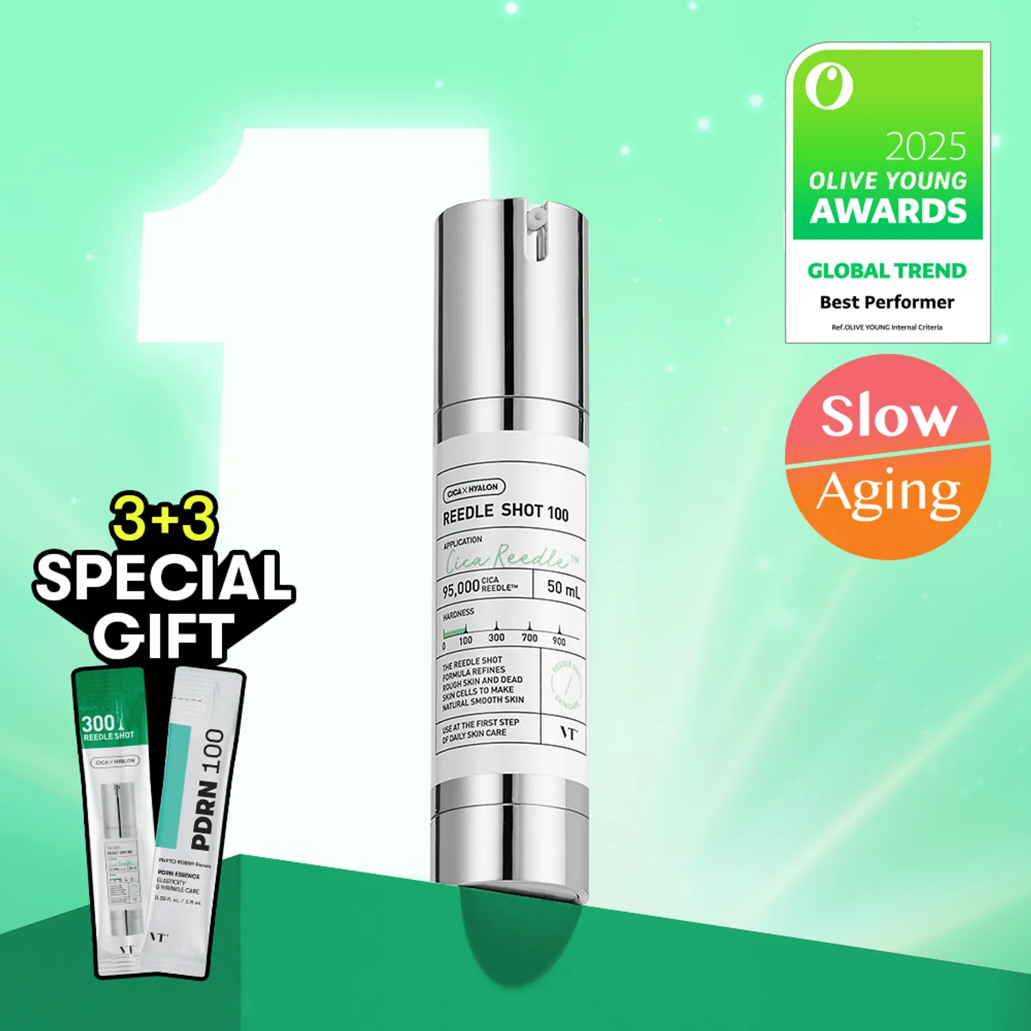 VT Reedle Shot 100 微針精華 50ml 專業煥膚組 (+300號強效裝 + PDRN再生精華)