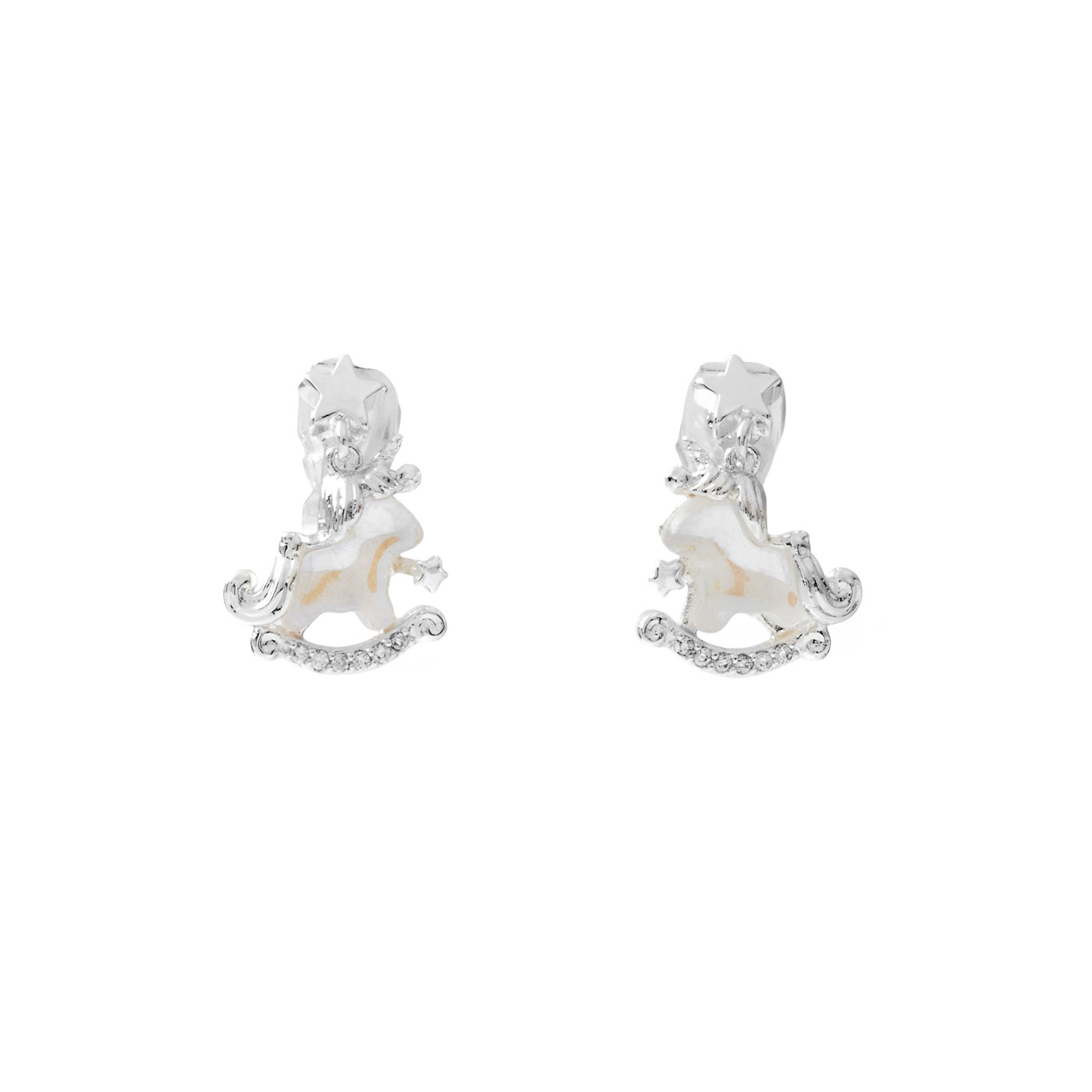 平價飾品,馬,鋯石,夾式耳環