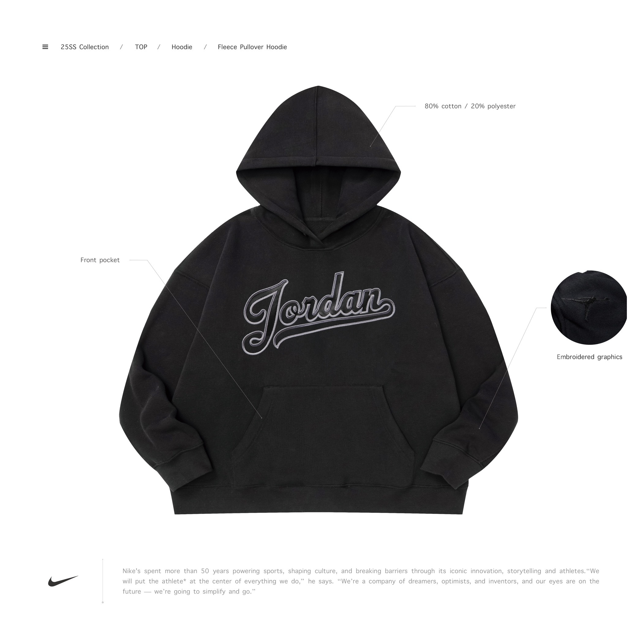 NIKE Jordan - Flight MVP Men's Fleece Pullover Hoodie