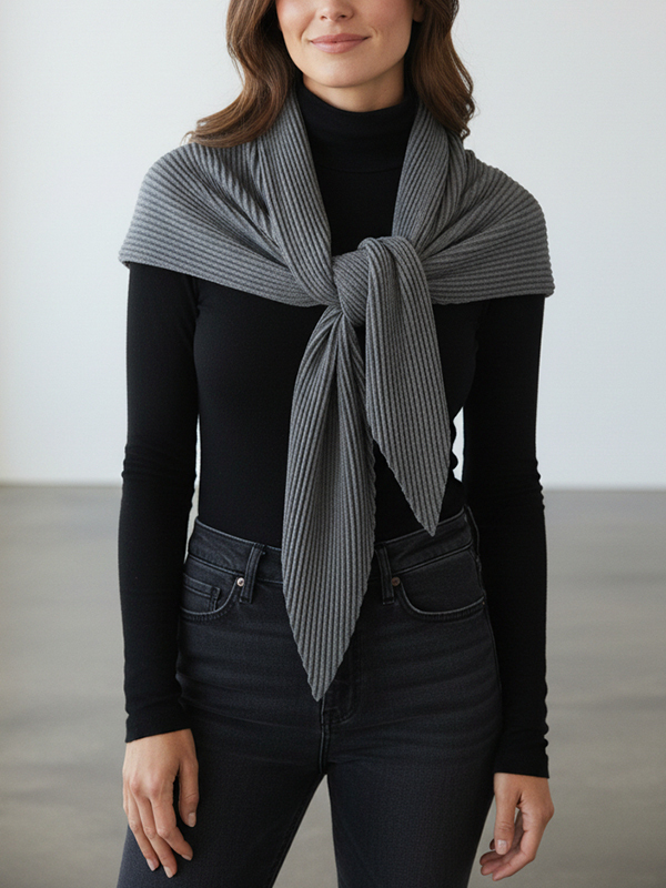 AGNONA 羊絨薄圍巾(灰)