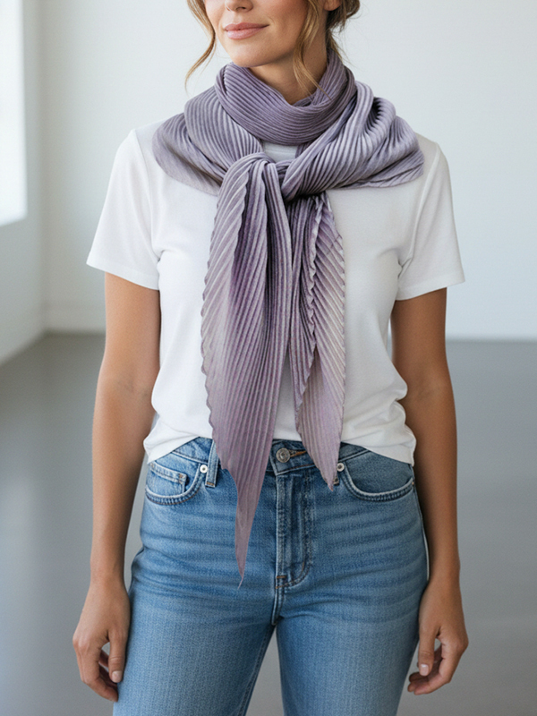 AGNONA 羊絨薄圍巾(淺紫)