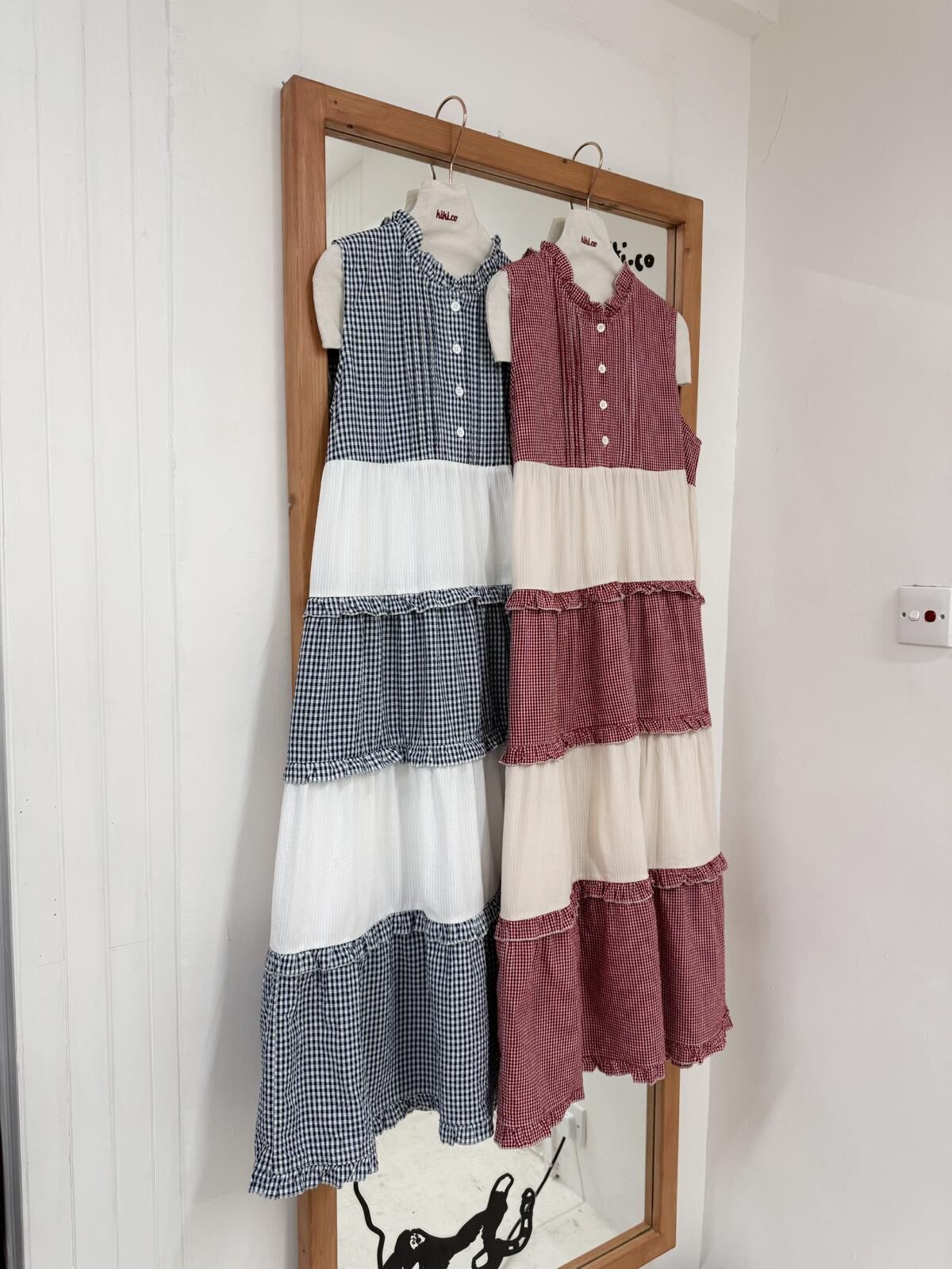 花邊半鈕格仔拼布Onepiece