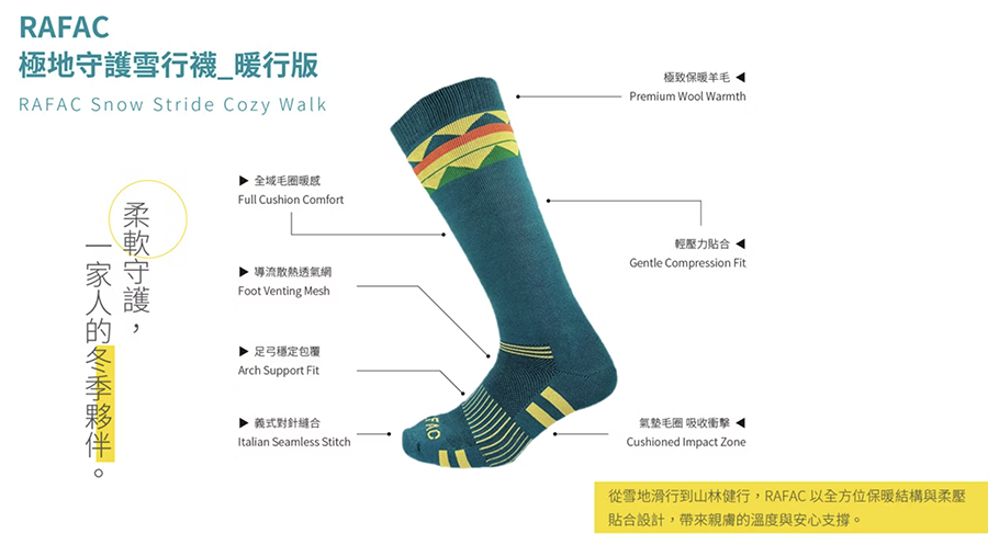 RAFAC - 極地守護雪行襪- 暖行版