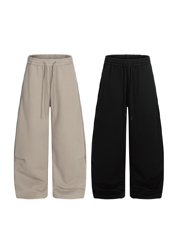 - SIMPLEACTION - 復古純色休閒彎刀褲