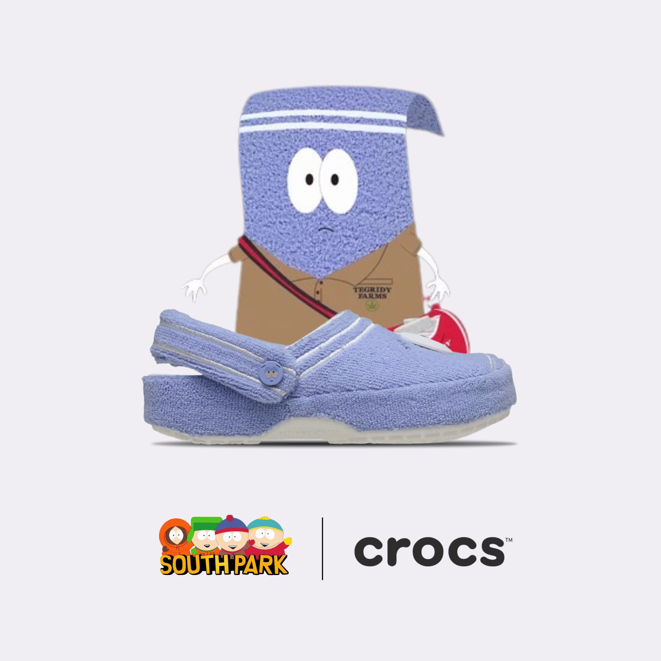 NICEDAY 代購 Crocs Classic Crush x South Park 洞洞鞋 南方公園 南方四賤客 毛巾 211501-90H