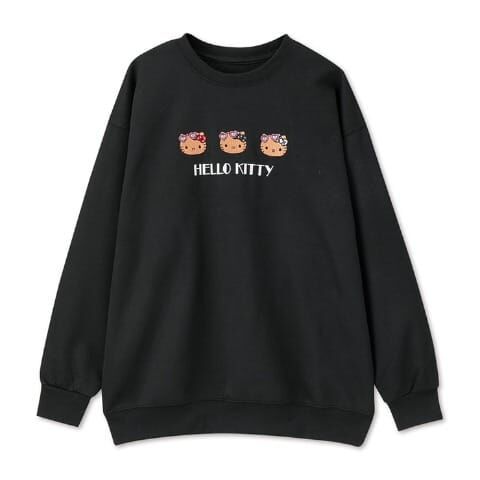 26004-KT Sanrio Hello Kitty 日燒三連款刺繡過頭笠 黑色 #JP-SM25-213BK