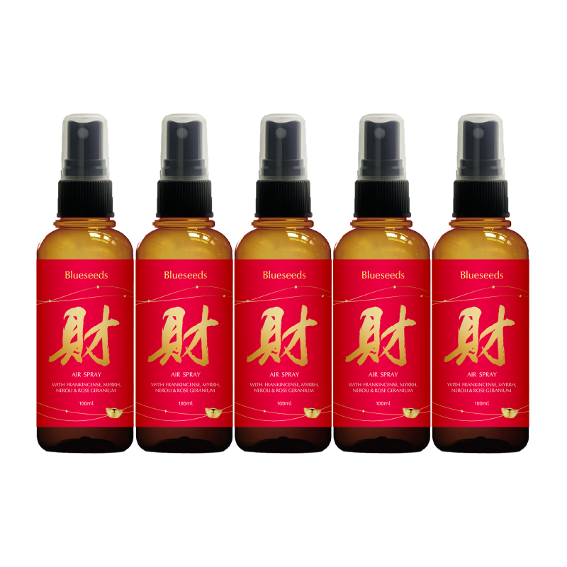 財富滿溢噴霧五入組 (財富精油噴霧100mlx5)｜下單贈金銀花護手霜30ml