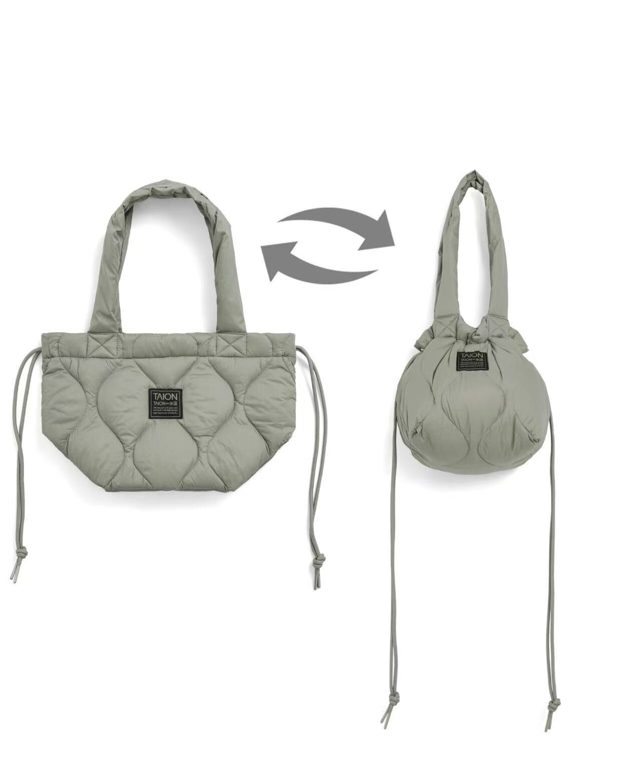 TAION MILITARY DOWN TOTE BAG S TAION-TT02ALSML-1-S D.SAGE GREEN