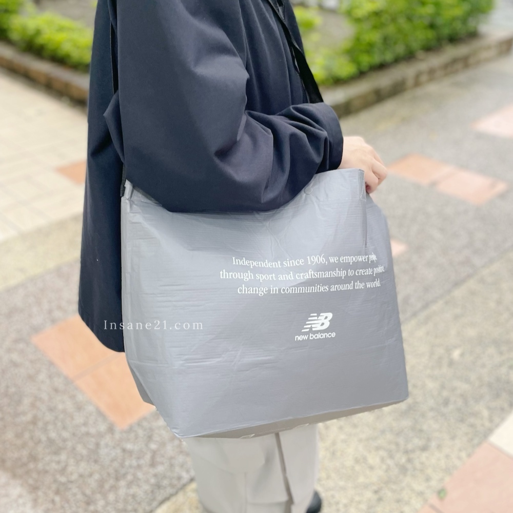 NEW BALANCE 灰白 購物袋 環保 提袋 防水