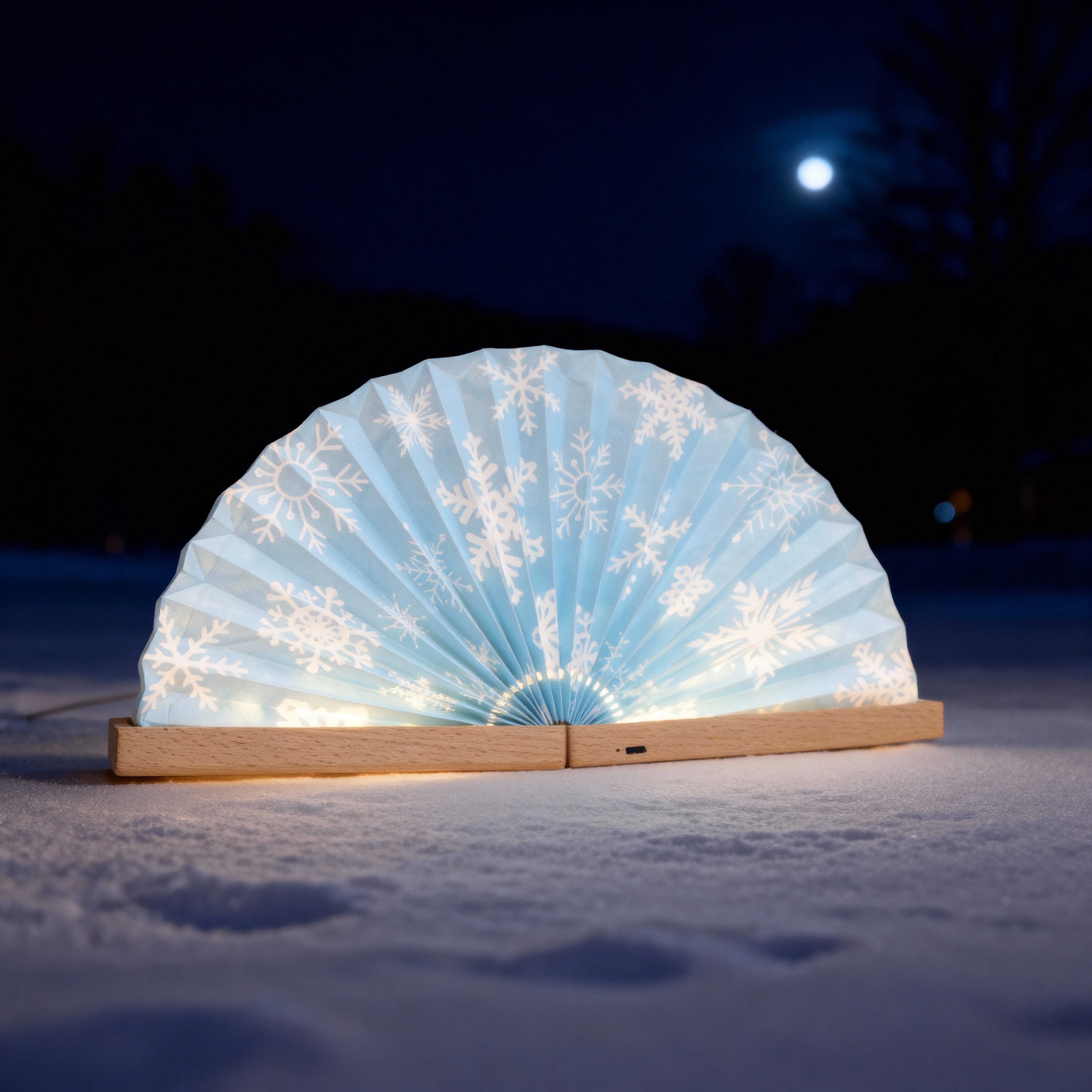 Christmas Origami fan-shaped Light (Small) - Snowflakes