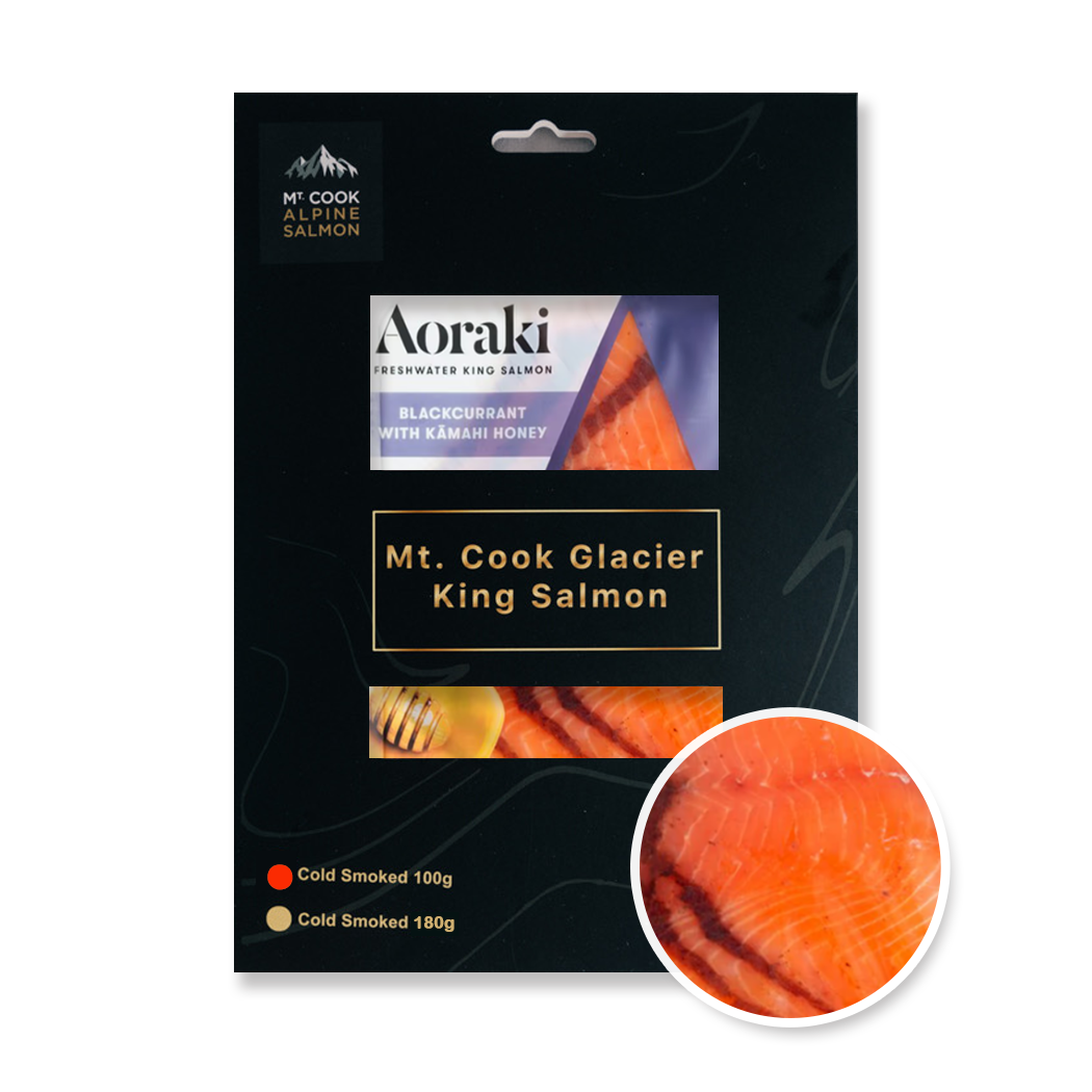 庫克山冰河黑醋栗/蜂蜜冷燻帝王鮭魚 (100g)