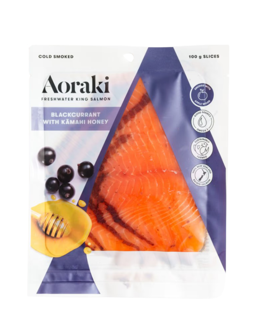 庫克山冰河黑醋栗/蜂蜜冷燻帝王鮭魚 (100g)