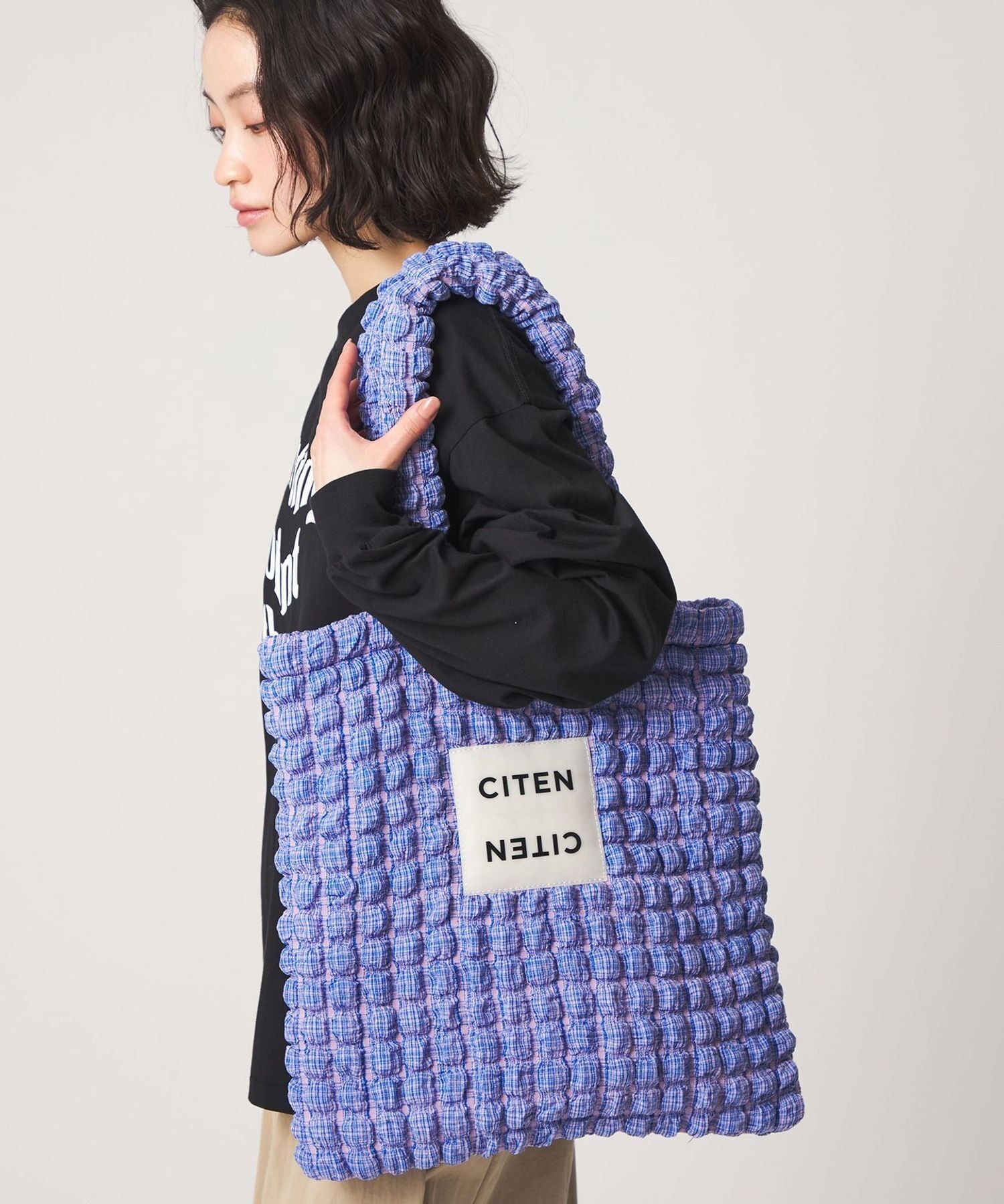 預購，預計二月下旬到貨┃日本 CITEN 格紋 爆米花 托特包