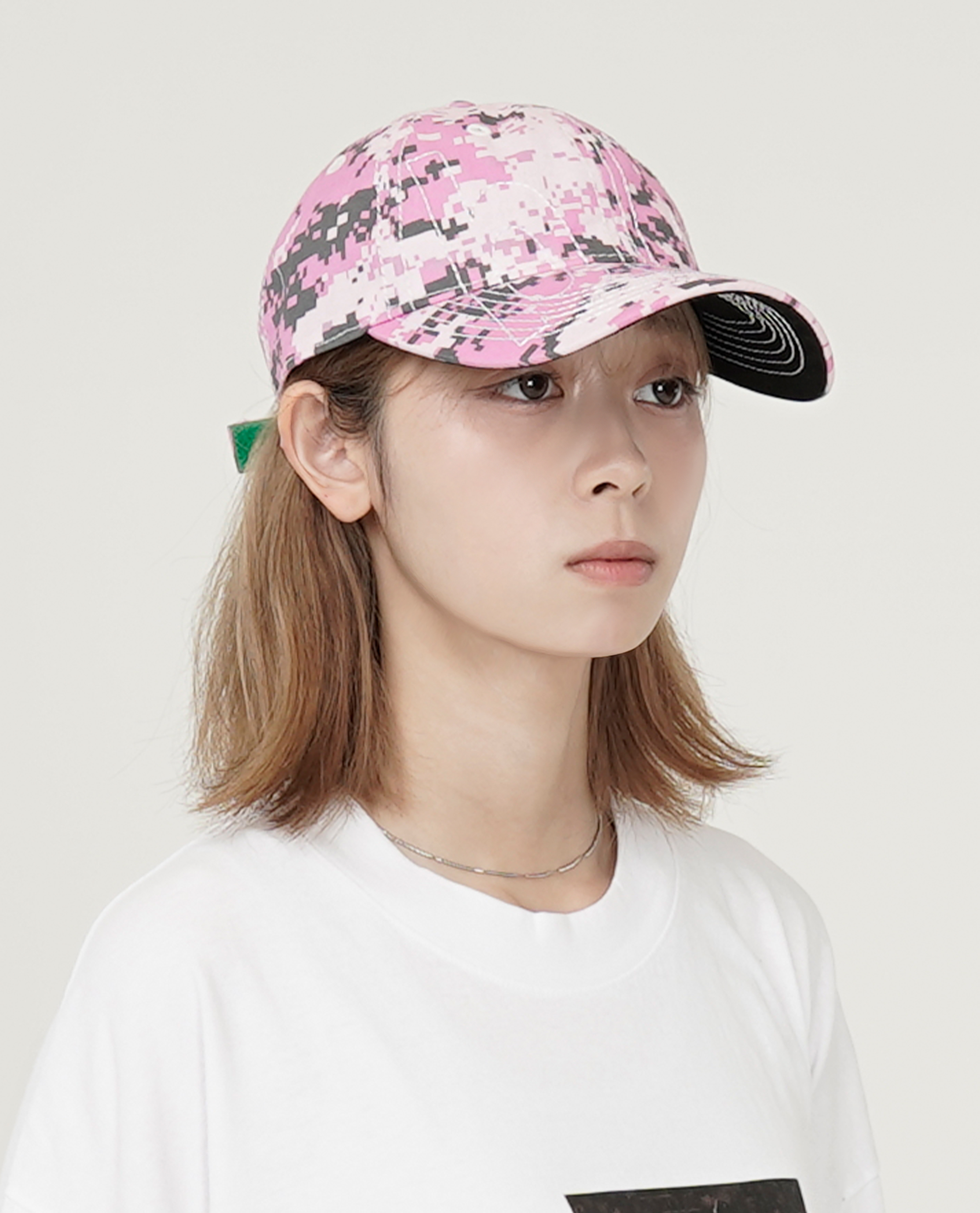 b.Eautiful Vapor 6 Panel Hat (Pink Digicamo / White) - Collection*14