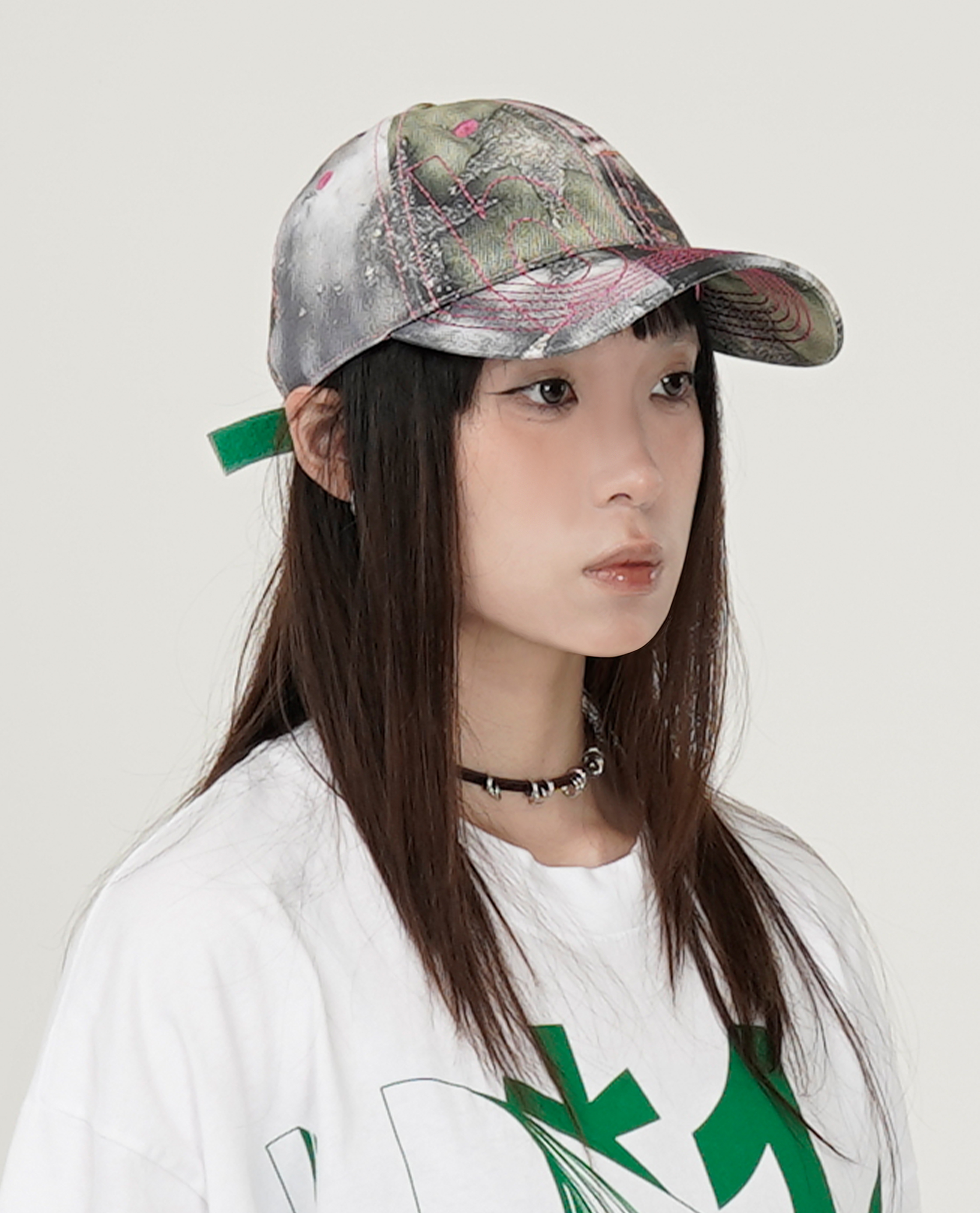 b.Eautiful Vapor 6 Panel Hat (Star Denim / Pink) - Collection*14