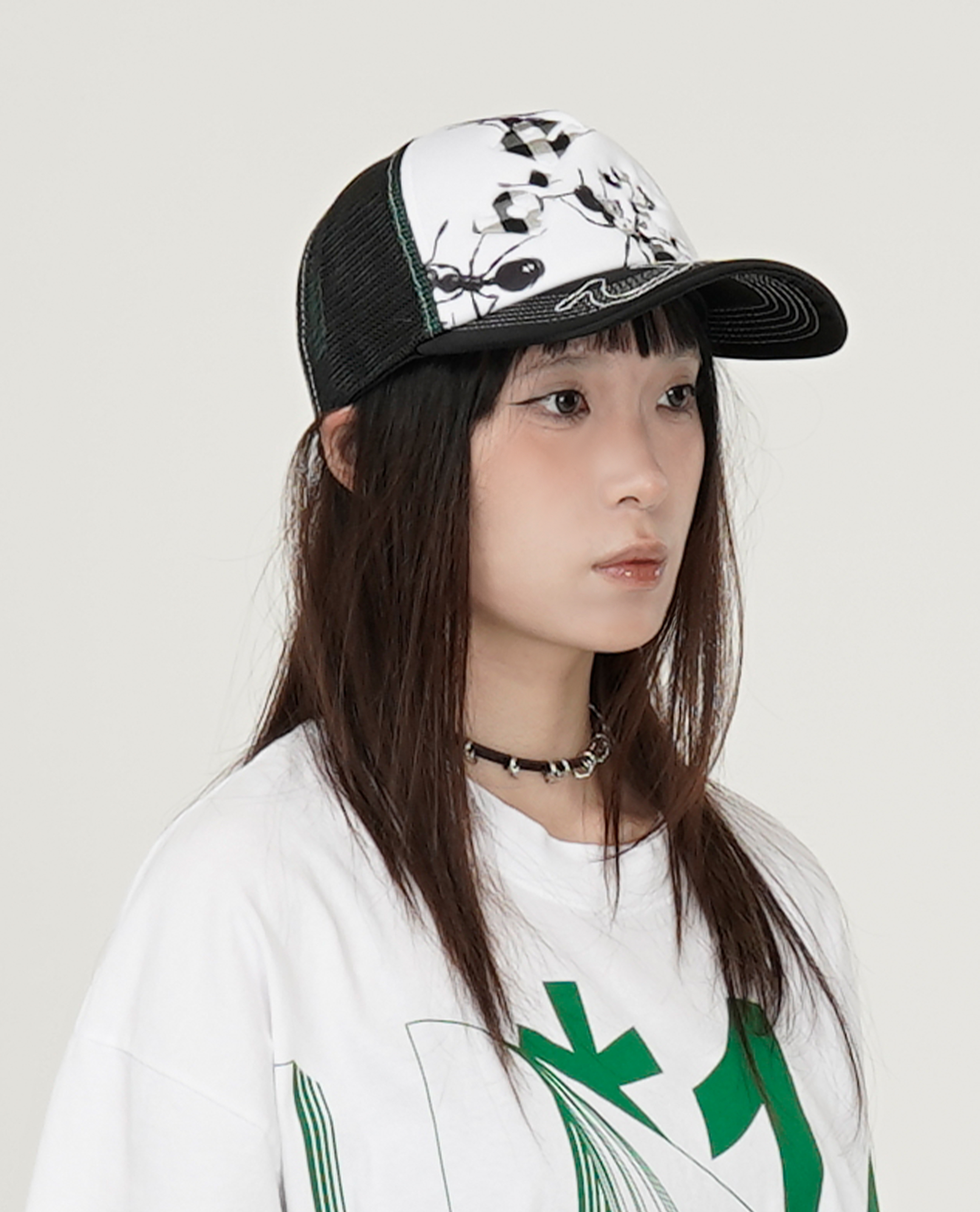 b.Eautiful b.i Foam Trucker Hat (Black Satin / Ants) - Collection*14