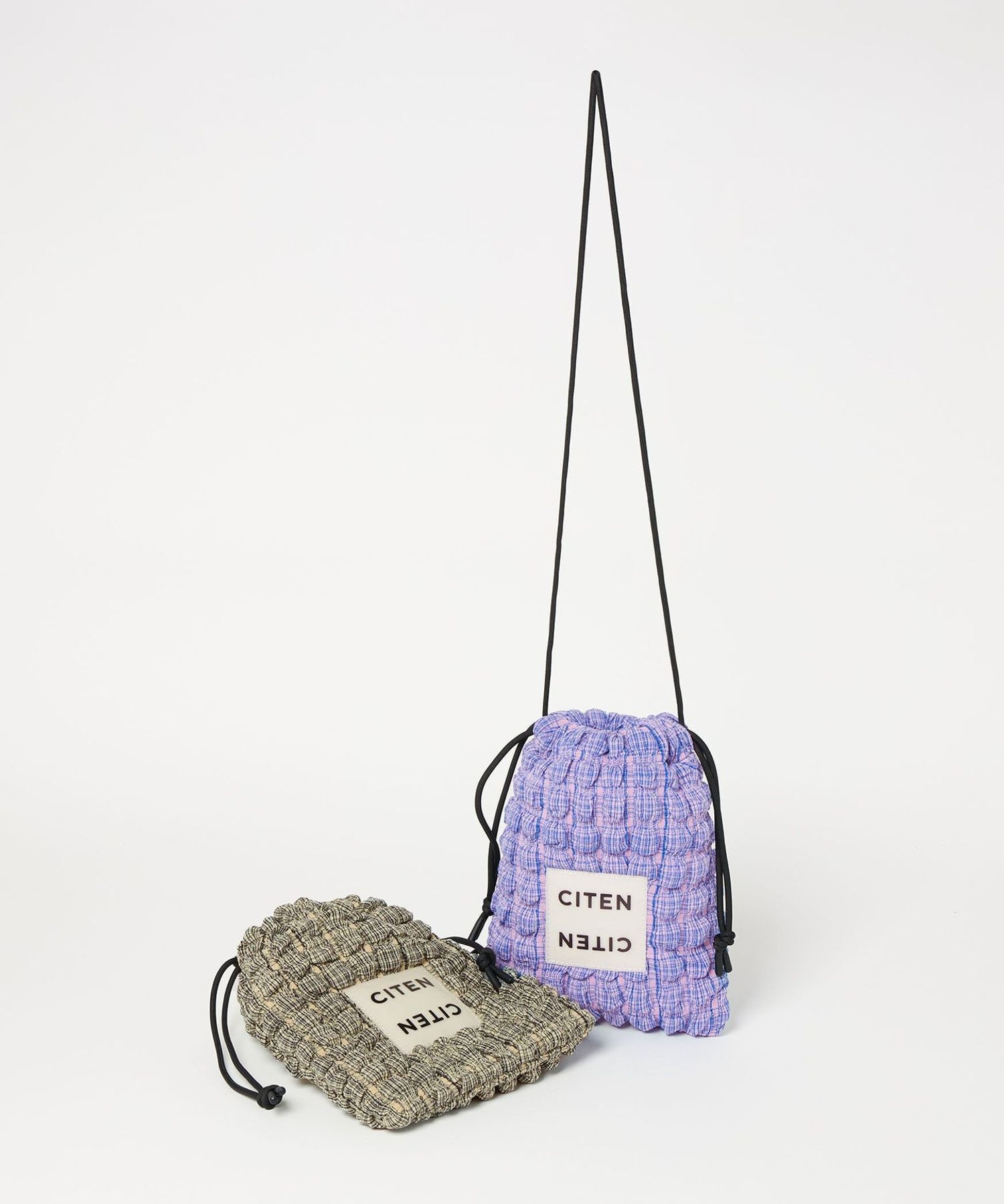 預購，預計二月下旬到貨┃日本 CITEN 格紋 爆米花 束口 側背 肩背包 小包