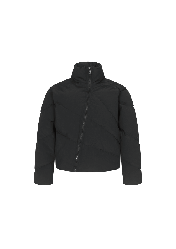 - SIMPLEACTION - 設計感曲線拉鍊麵包外套