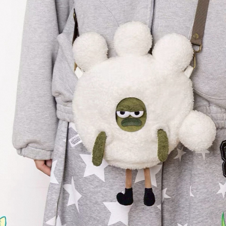 海綿寶寶 比奇堡 手套魚 毛絨斜背包