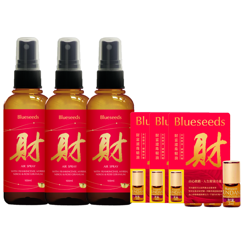 明星財富NO1必購組 ( 財富精油噴霧100ml x3 +財富滾珠精油2ml x3 )