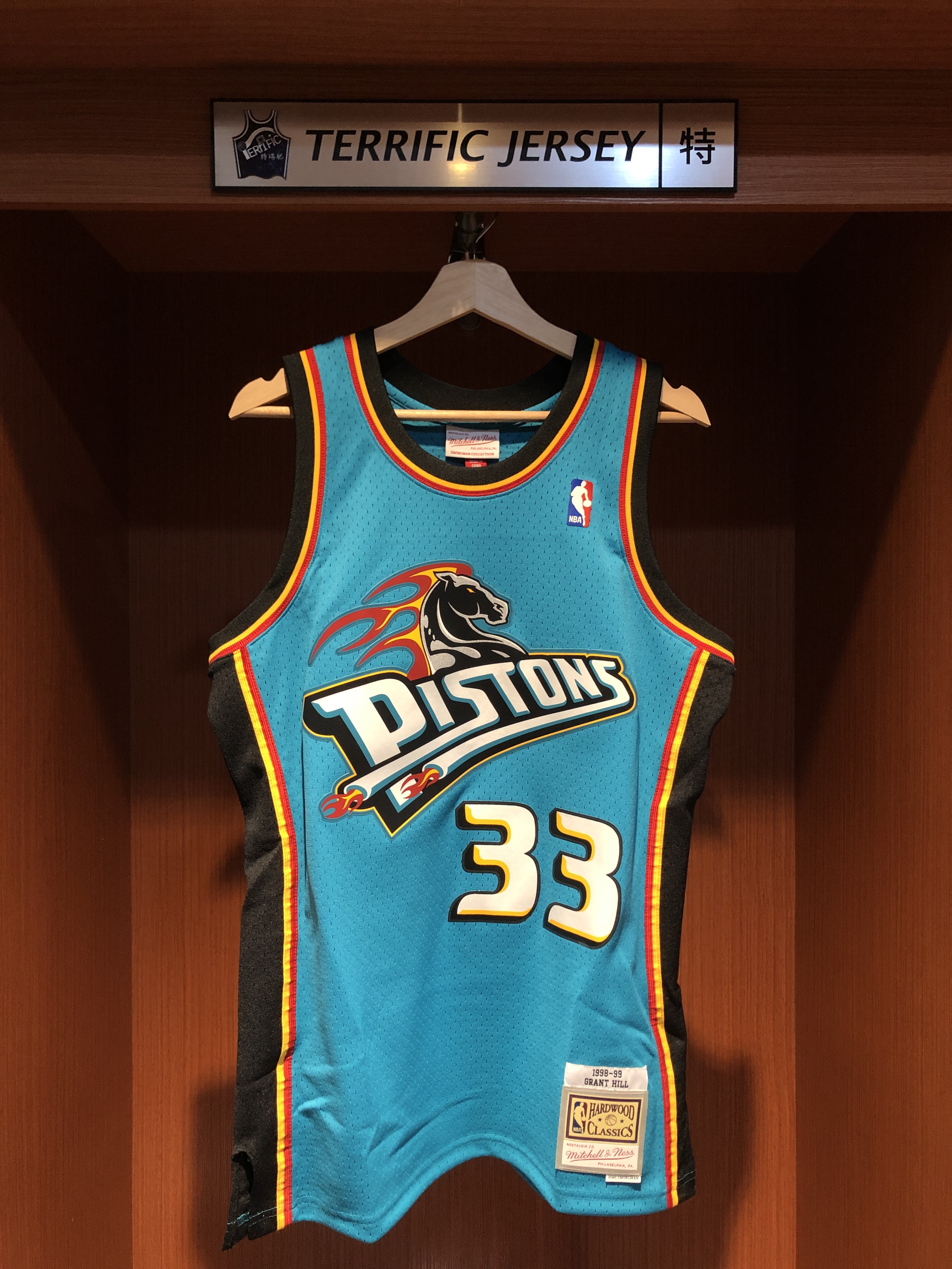 NBA球衣 Grant Hill 底特律活塞 綠馬頭 98-99 M&N Swingman G2 球迷版 熱轉印 全新