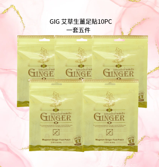 OB055 GIG 艾草生薑足貼10PC 一套5件 exp:2028.06