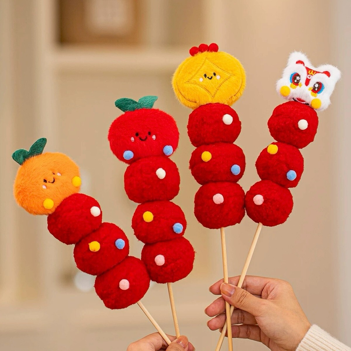 過年裝飾 毛絨糖葫蘆