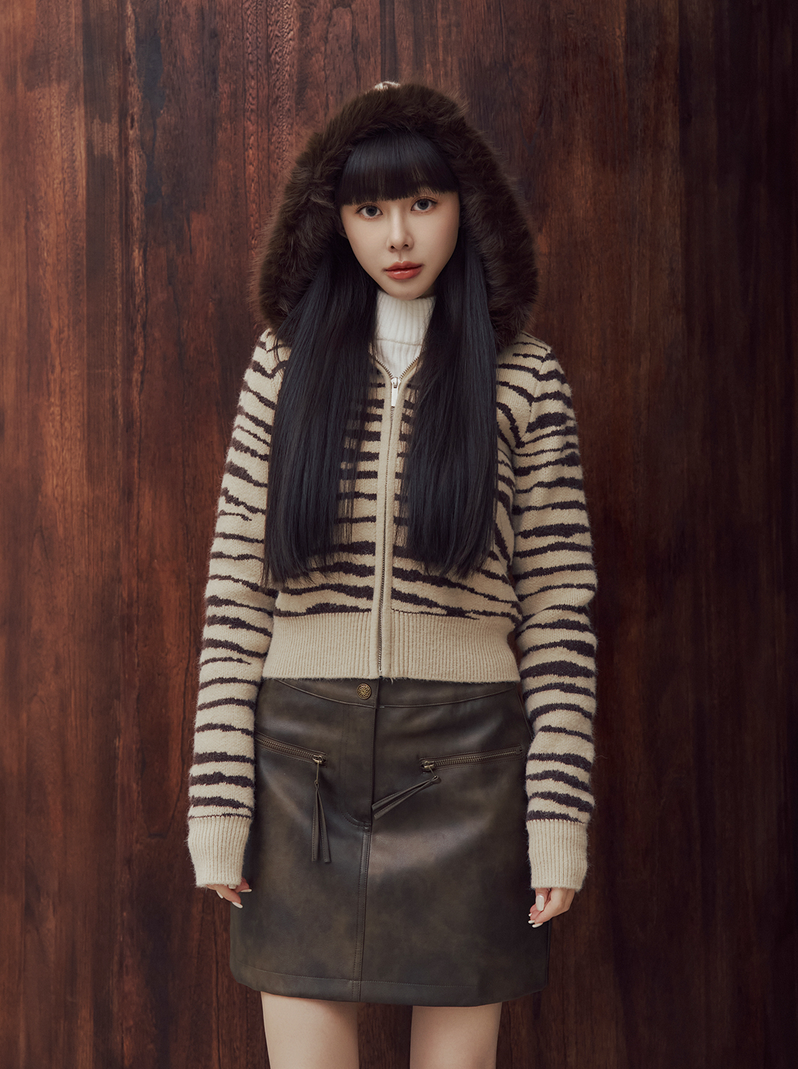 【第二件5折】合身短版毛織外套