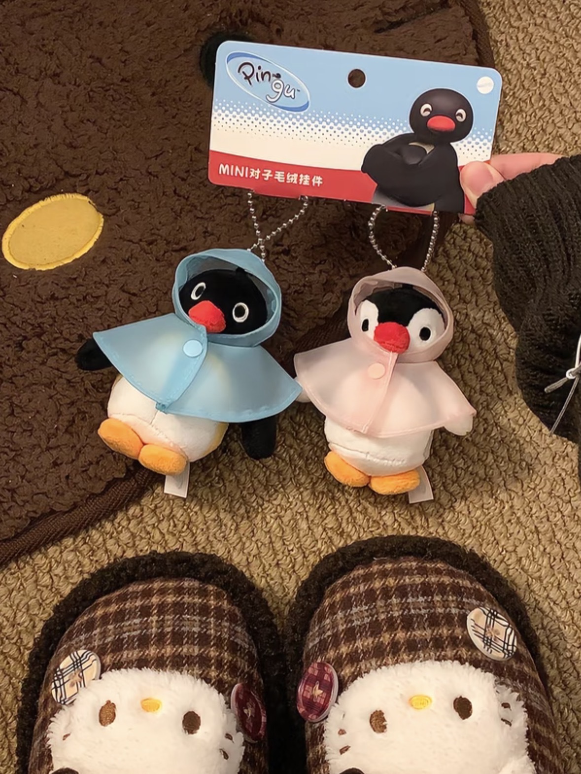 （預購）一人一隻感情不會散💘PINGU情侶愛心磁吸毛絨 吊飾 一組 3款