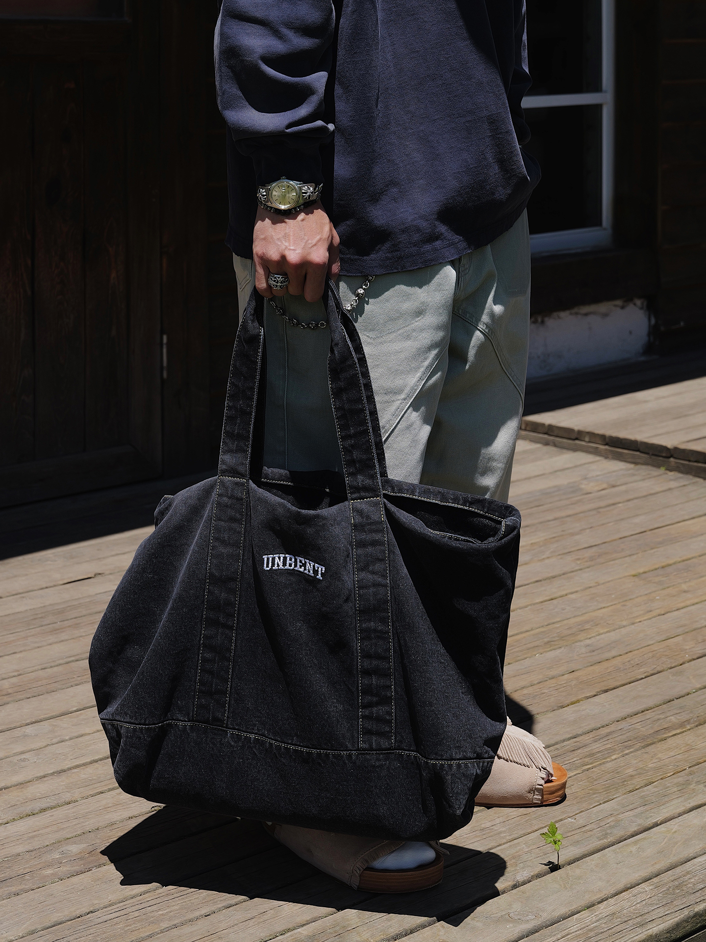 Unbent 25 A/W 水洗牛仔帆布托特包