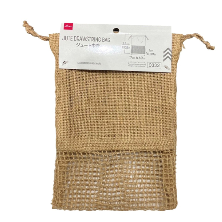 黃麻束口袋/17×23×1cm