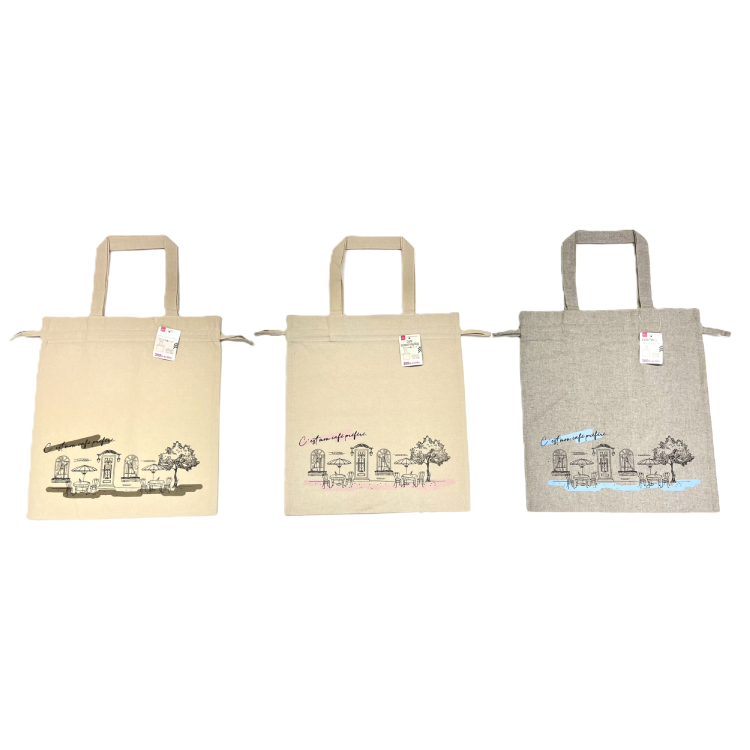 束口托特包/咖啡風 38×42×0.5cm