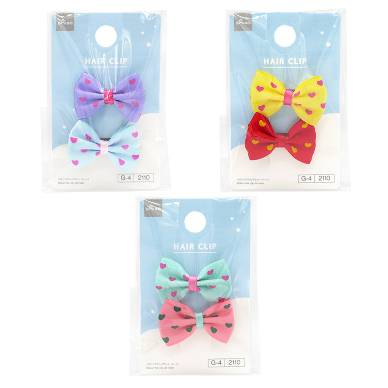 髮夾組/緞帶 愛心 2入