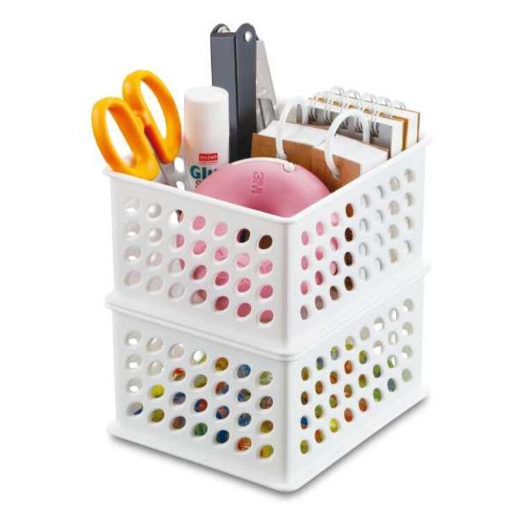 堆疊式收納盒/白 10.4×6.9×12cm