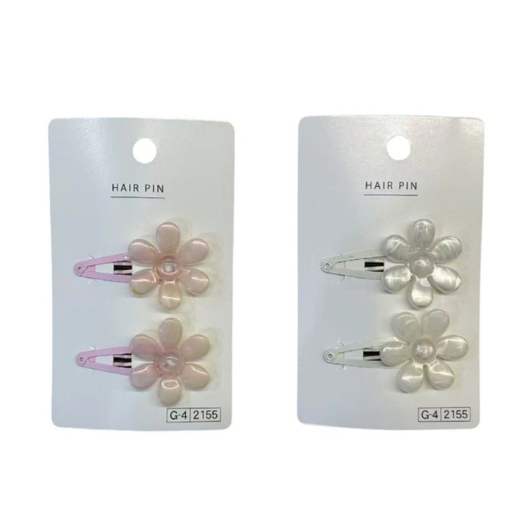 髮夾/大理石紋 花朵 2入